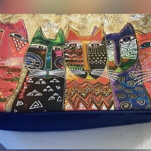Laurel Burch Colourful Cats Canvas Tote Bag | Zippered